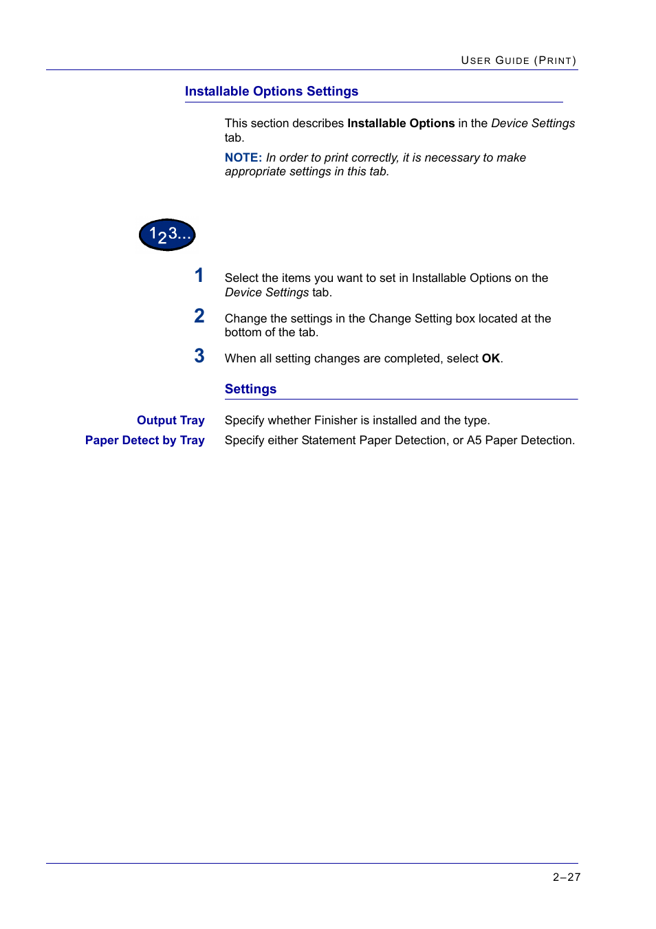 Installable options settings, Installable options settings 2-27, Installable options settings 27 | Xerox WorkCentre M24-2780 User Manual | Page 191 / 441