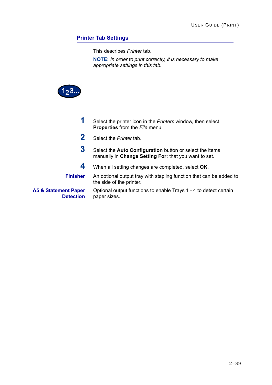 Printer tab settings, Printer tab settings 2-39, Printer tab settings 39 | Xerox WorkCentre M24-2780 User Manual | Page 203 / 441