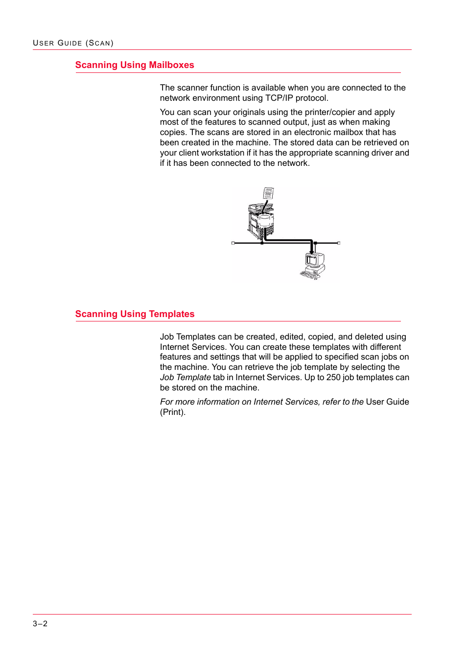 Scanning using mailboxes, Scanning using templates | Xerox WorkCentre M24-2780 User Manual | Page 292 / 441