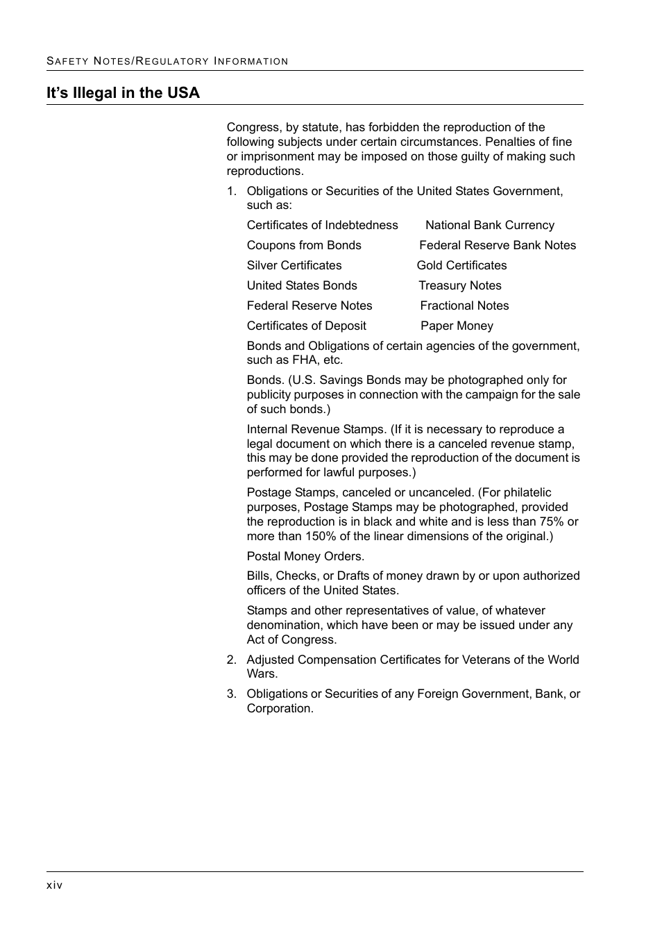 It’s illegal in the usa | Xerox WorkCentre M24-2780 User Manual | Page 30 / 441