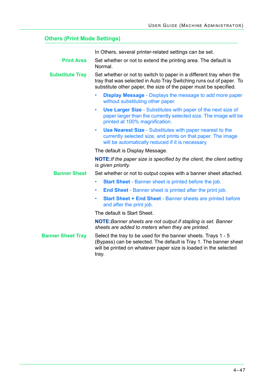 Others (print mode settings), Others (print mode settings) 4-47, Others (print mode settings) 47 | Xerox WorkCentre M24-2780 User Manual | Page 381 / 441