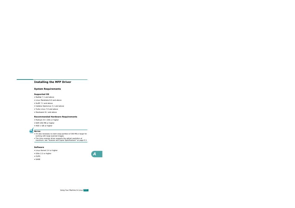 Installing the mfp driver, System requirements | Xerox WorkCentre PE120-120i-3124 User Manual | Page 229 / 283