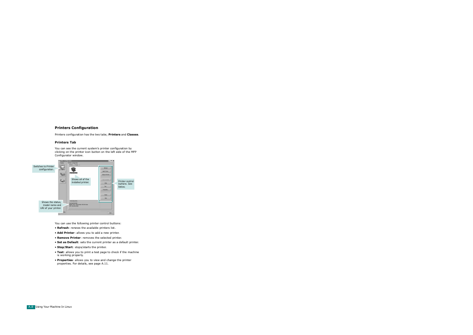 Printers configuration | Xerox WorkCentre PE120-120i-3124 User Manual | Page 234 / 283