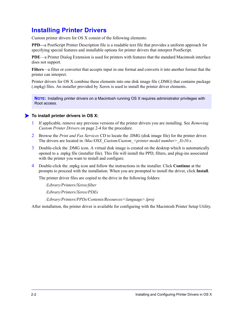 Installing printer drivers, Installing printer drivers -2 | Xerox WorkCentre 7655-7665-7675-2530 User Manual | Page 12 / 32