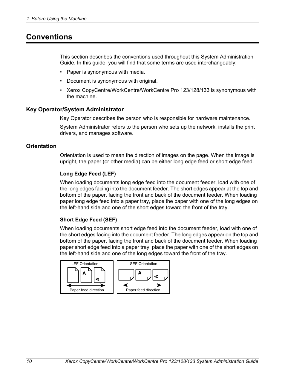 Conventions | Xerox WorkCentre M123-M128-6336 User Manual | Page 10 / 166