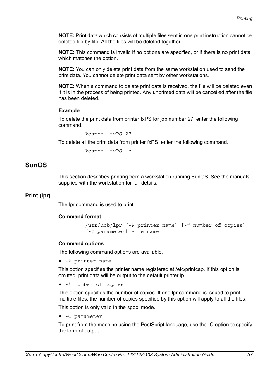 Sunos | Xerox WorkCentre M123-M128-6336 User Manual | Page 57 / 166