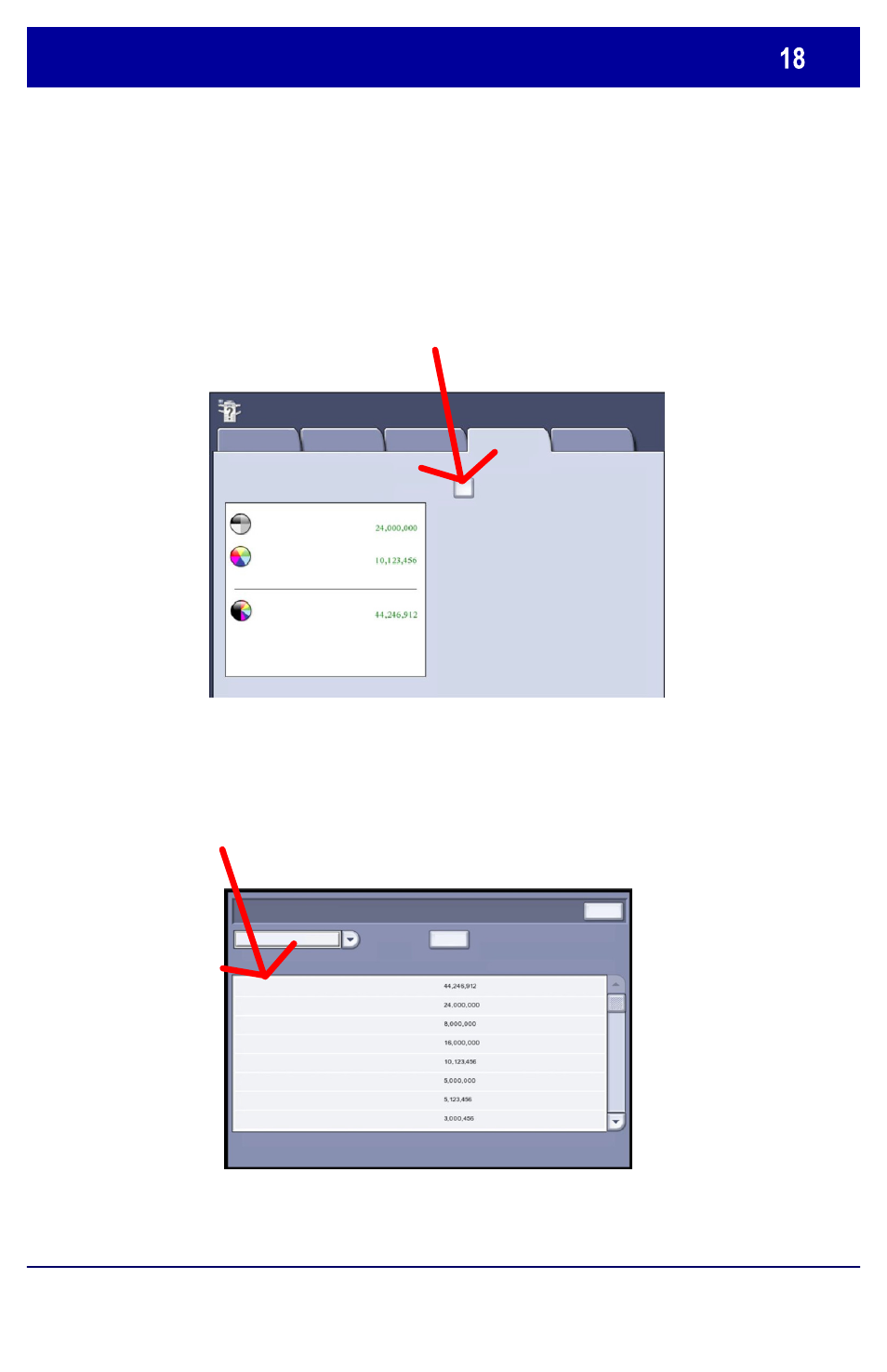 Usage counters | Xerox WorkCentre 7655-7665-7675-5889 User Manual | Page 19 / 28