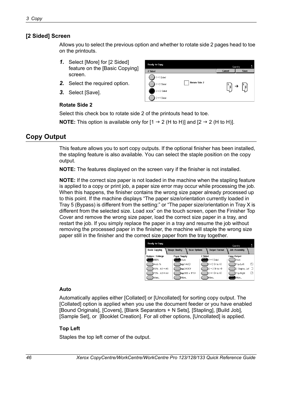 Copy output | Xerox WorkCentre M123-M128-3048 User Manual | Page 47 / 115