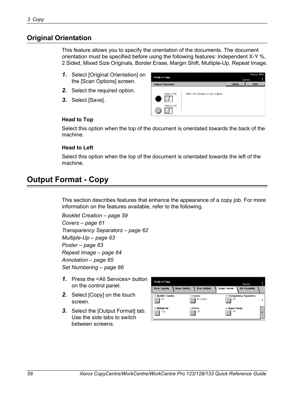 Original orientation, Output format - copy | Xerox WorkCentre M123-M128-3048 User Manual | Page 59 / 115