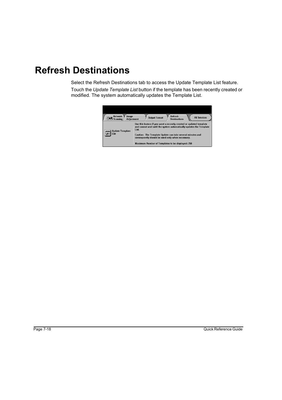 Refresh destinations, Refresh destinations -18 | Xerox WorkCentre M45-4033 User Manual | Page 147 / 189