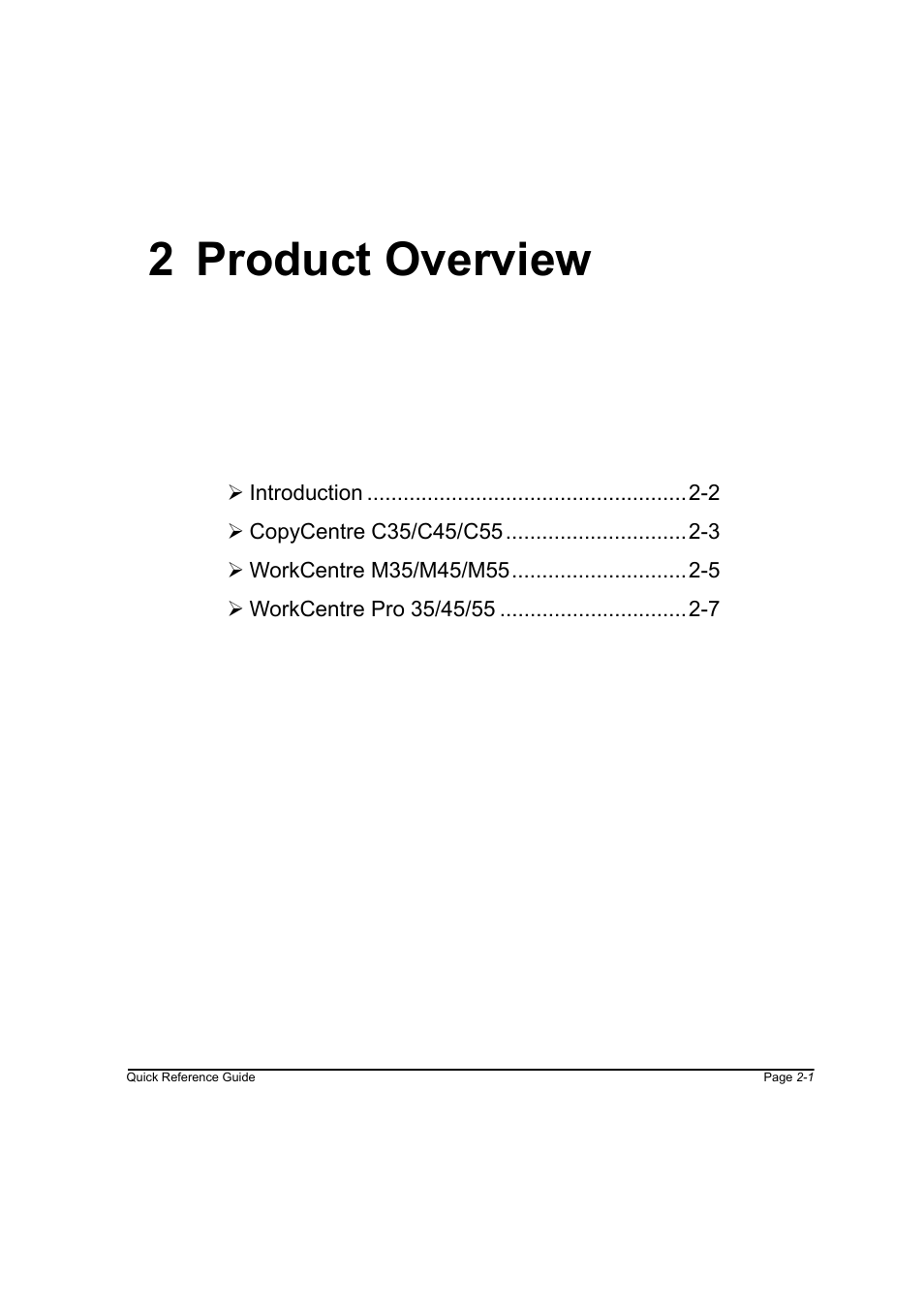 2 product overview, 2 product overview -1 | Xerox WorkCentre M45-4033 User Manual | Page 26 / 189