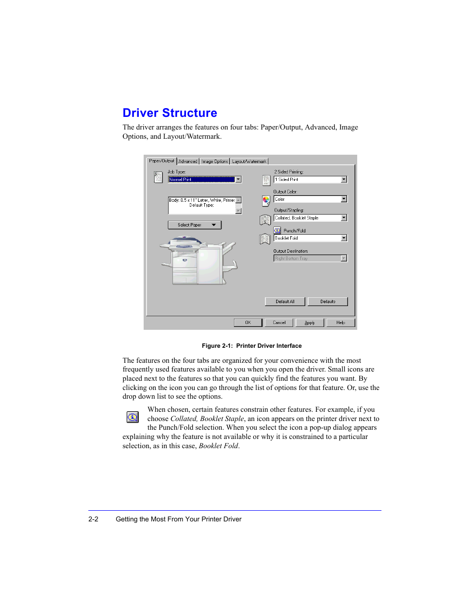 Driver structure | Xerox WorkCentre M35-4011 User Manual | Page 52 / 75