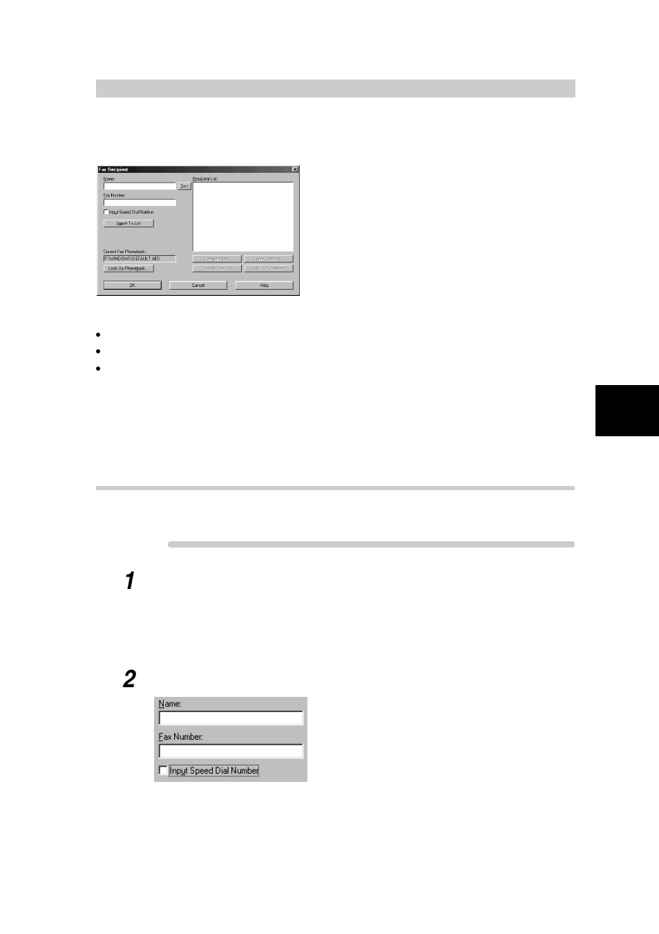 3 entering recipient list, Entering fax recipient information directly, Entering recipient list | Xerox WorkCentre M24-3946 User Manual | Page 267 / 332