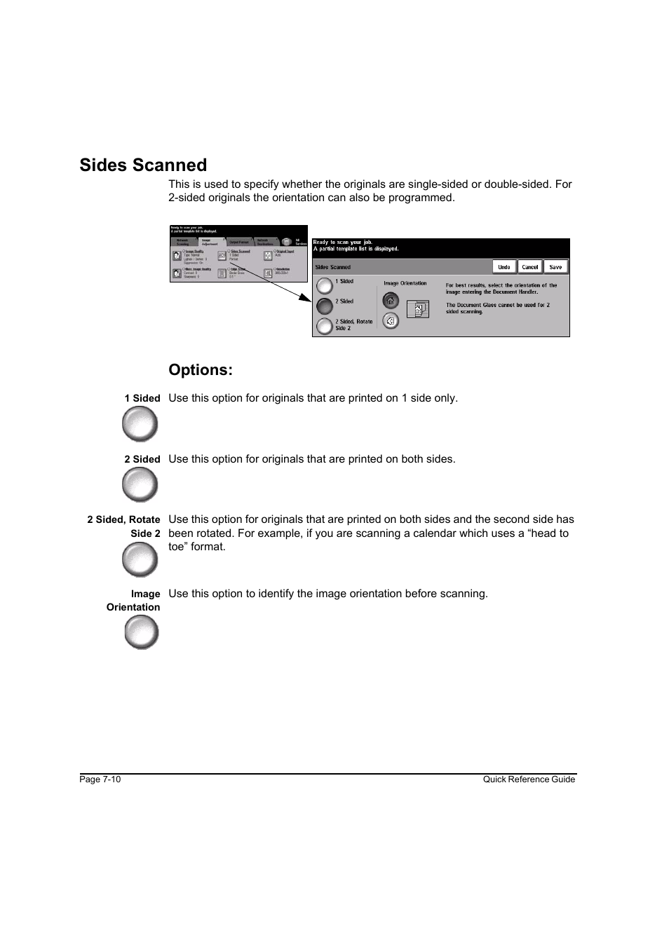Sides scanned, Options, Sides scanned -10 | Xerox WorkCentre M165-M175-3093 User Manual | Page 140 / 196