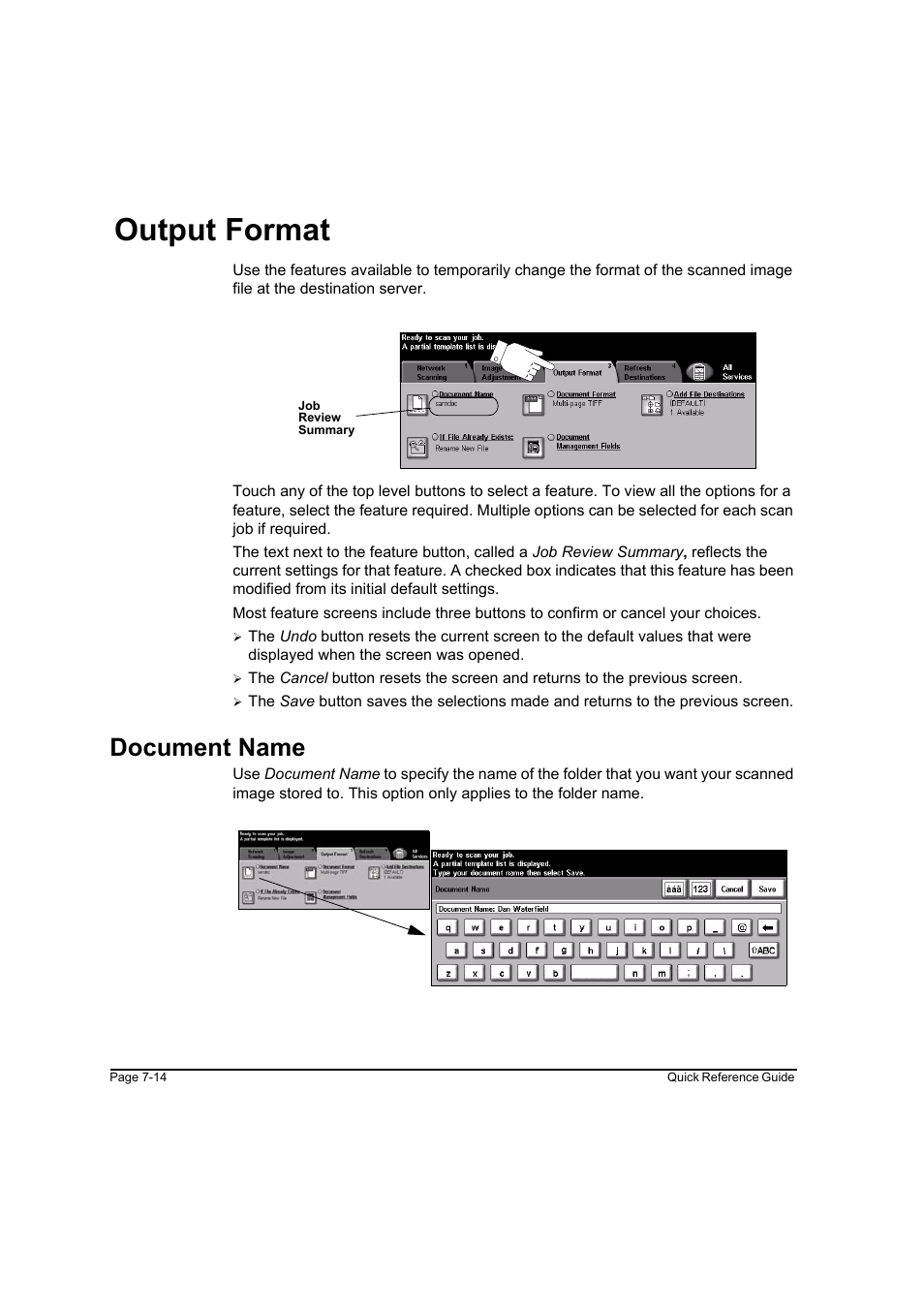 Output format, Document name, Output format -14 document name -14 | Output format -14 | Xerox WorkCentre M165-M175-3093 User Manual | Page 144 / 196