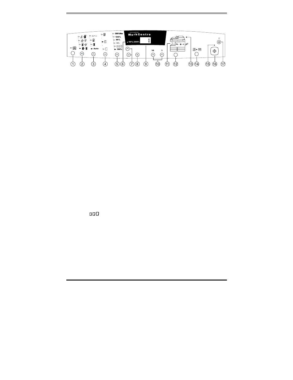 Control panel | Xerox WorkCentre XD103f Digitaler Kopierer - Laserdrucker-10252 User Manual | Page 18 / 63