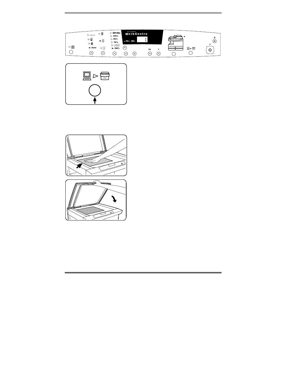 Making copies on the document glass, Ensure that the workcentre is off-line | Xerox WorkCentre XD103f Digitaler Kopierer - Laserdrucker-10252 User Manual | Page 24 / 63
