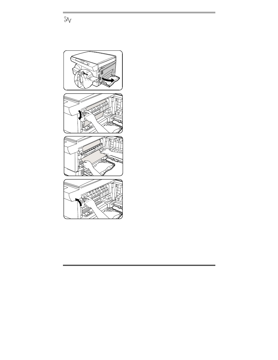 E2 clearing the paper path | Xerox WorkCentre XD103f Digitaler Kopierer - Laserdrucker-10252 User Manual | Page 45 / 63