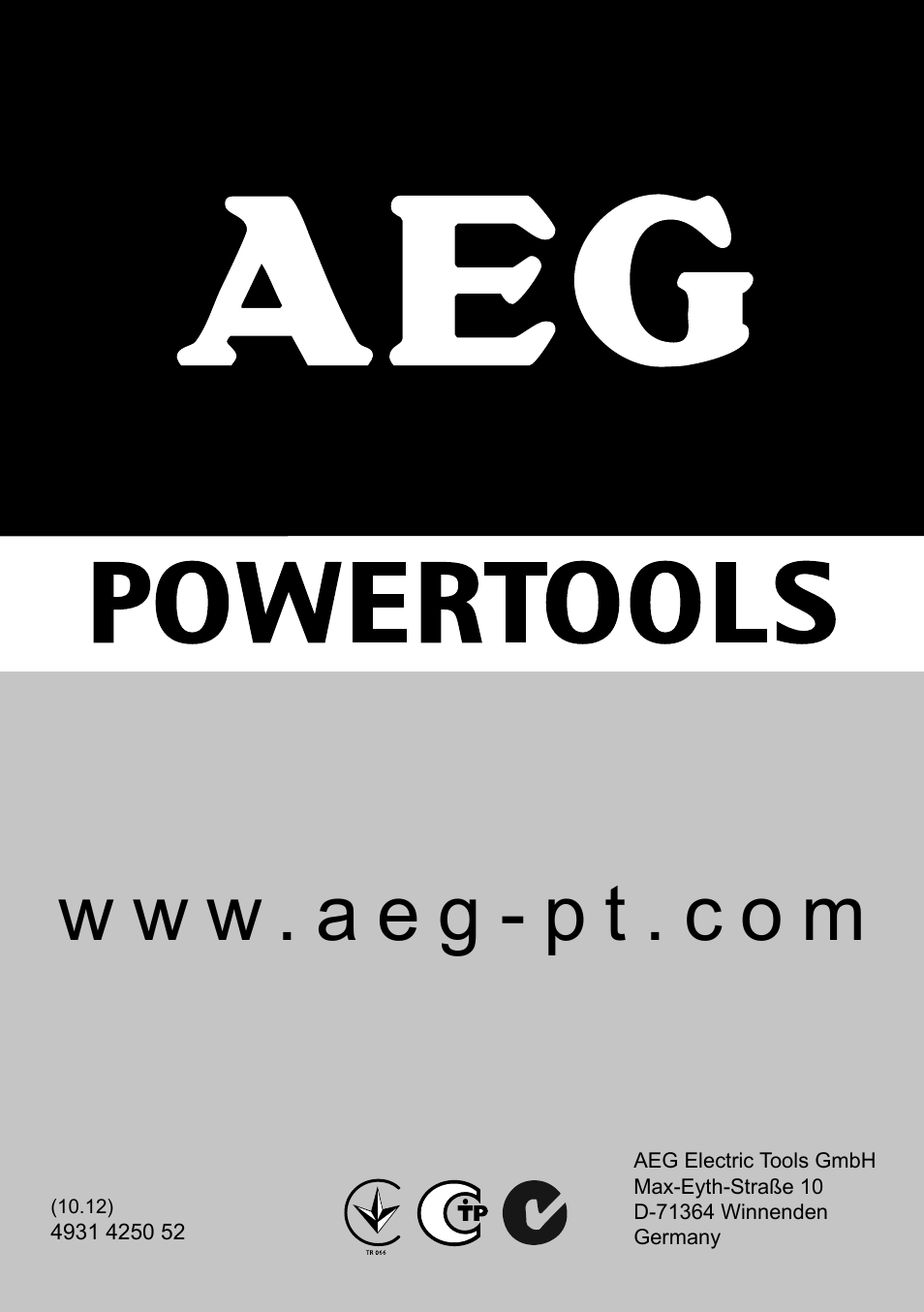W w w . a e g - p t . c o m | AEG BS 14 G User Manual | Page 69 / 69
