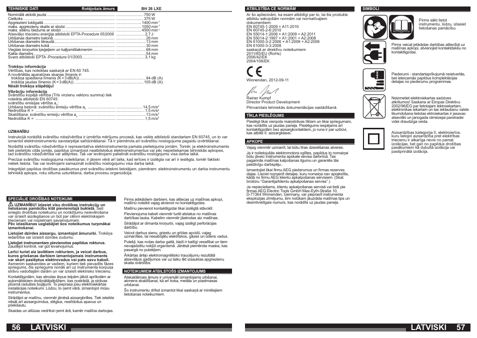 Latviski | AEG BH 26 LXE User Manual | Page 29 / 37