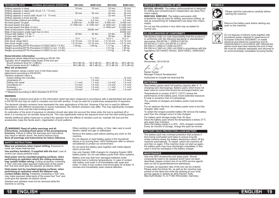 English | AEG BSB 14 G User Manual | Page 10 / 37