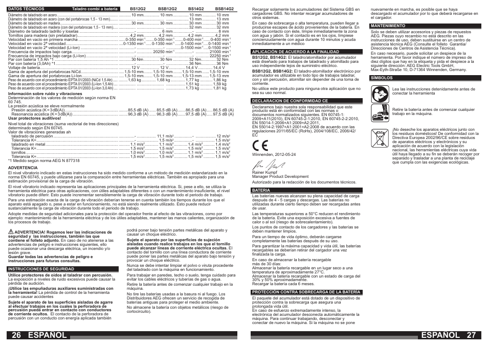 Español | AEG BSB 14 G User Manual | Page 14 / 37