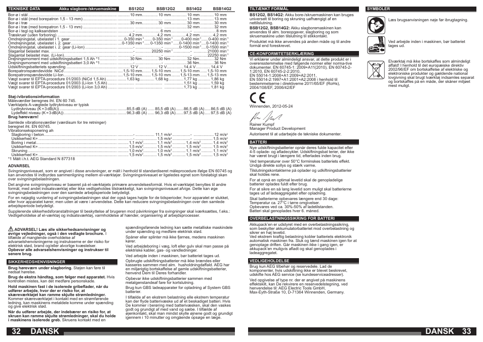 Dansk | AEG BSB 14 G User Manual | Page 17 / 37