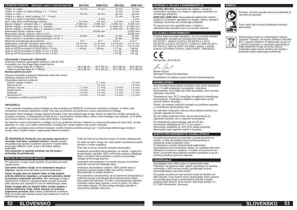 Slovensko | AEG BSB 14 G User Manual | Page 27 / 37