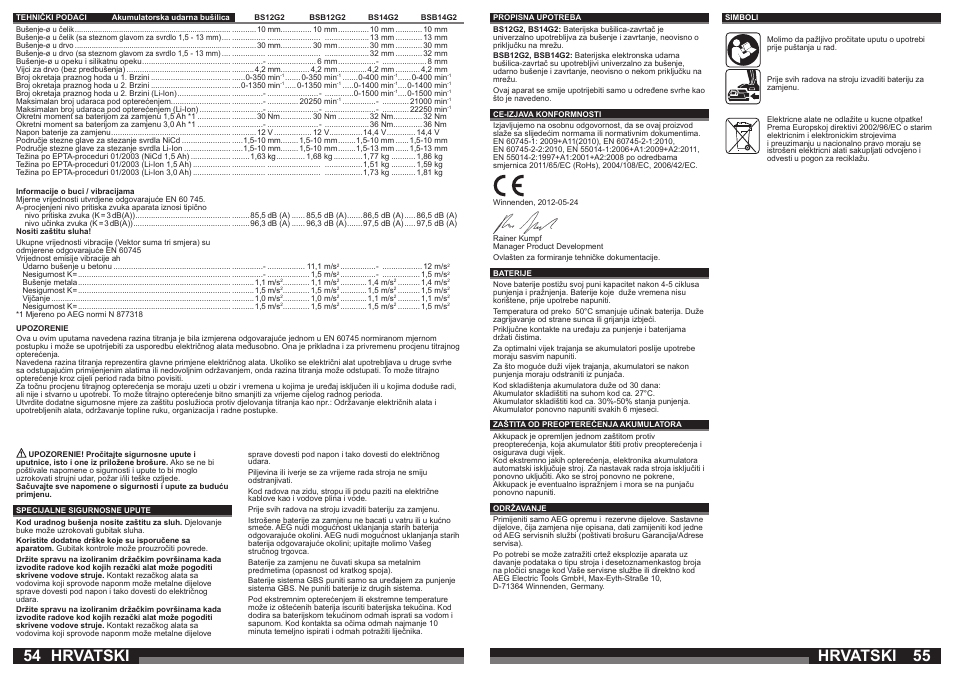 Hrvatski | AEG BSB 14 G User Manual | Page 28 / 37