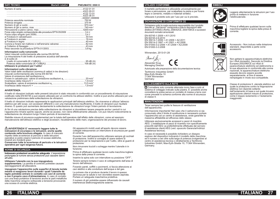 Italiano | AEG PN 3500 User Manual | Page 14 / 40
