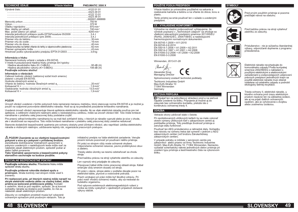 Slovensky | AEG PN 3500 User Manual | Page 25 / 40