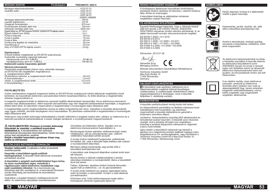 Magyar | AEG PN 3500 User Manual | Page 27 / 40