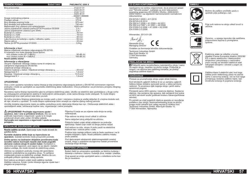Hrvatski | AEG PN 3500 User Manual | Page 29 / 40