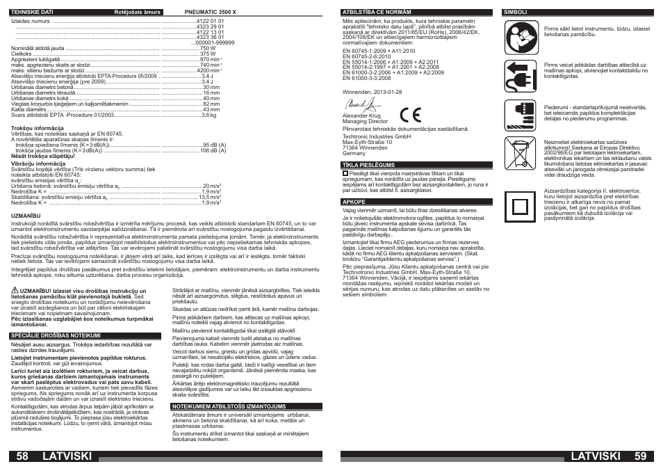 Latviski | AEG PN 3500 User Manual | Page 30 / 40