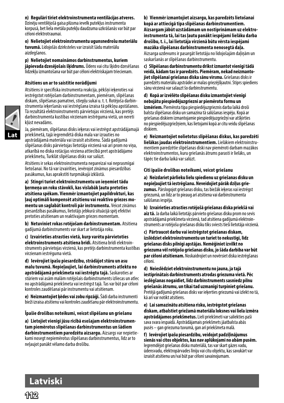 Deutsch, Latviski | AEG WS 24-230 User Manual | Page 114 / 154
