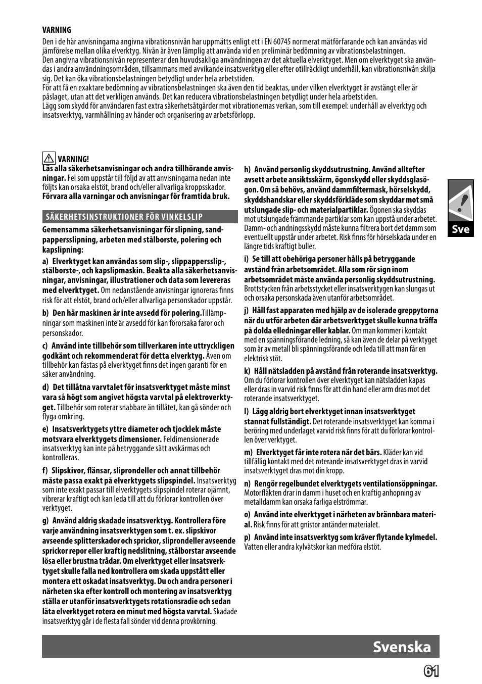Deutsch, Svenska | AEG WS 24-230 User Manual | Page 63 / 154