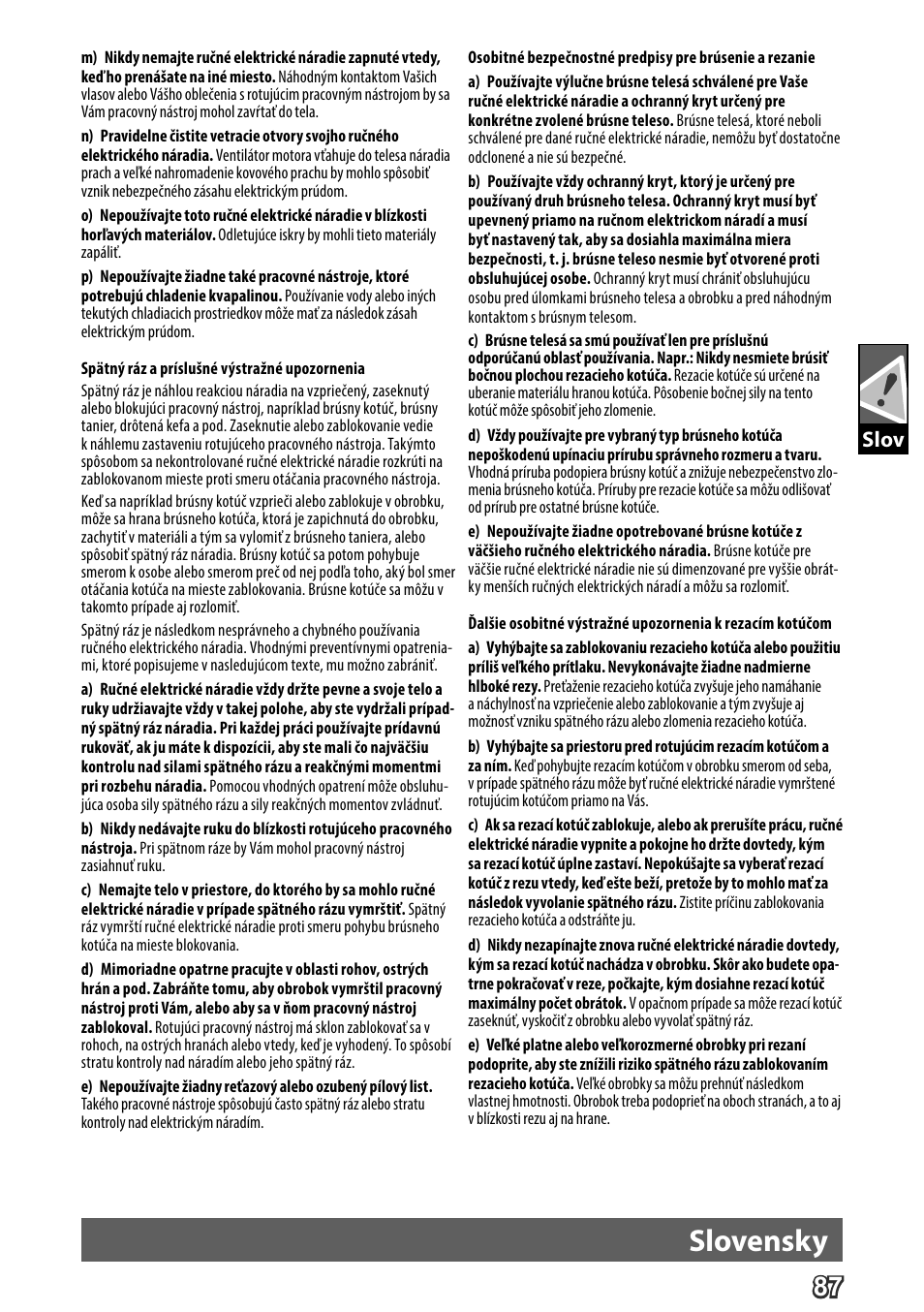 Deutsch, Slovensky, Slov | AEG WS 24-230 User Manual | Page 89 / 154