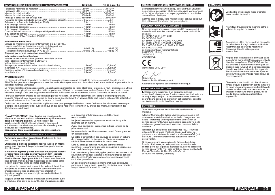 Français | AEG KH 28 Super XE User Manual | Page 12 / 37
