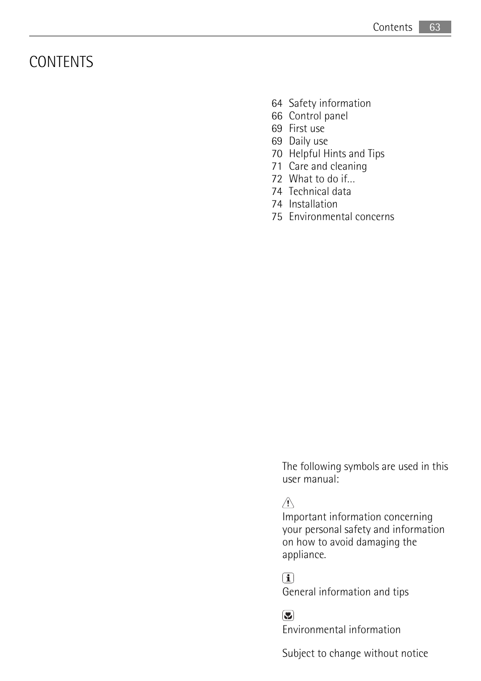 AEG AGN71200F0 User Manual | Page 63 / 76