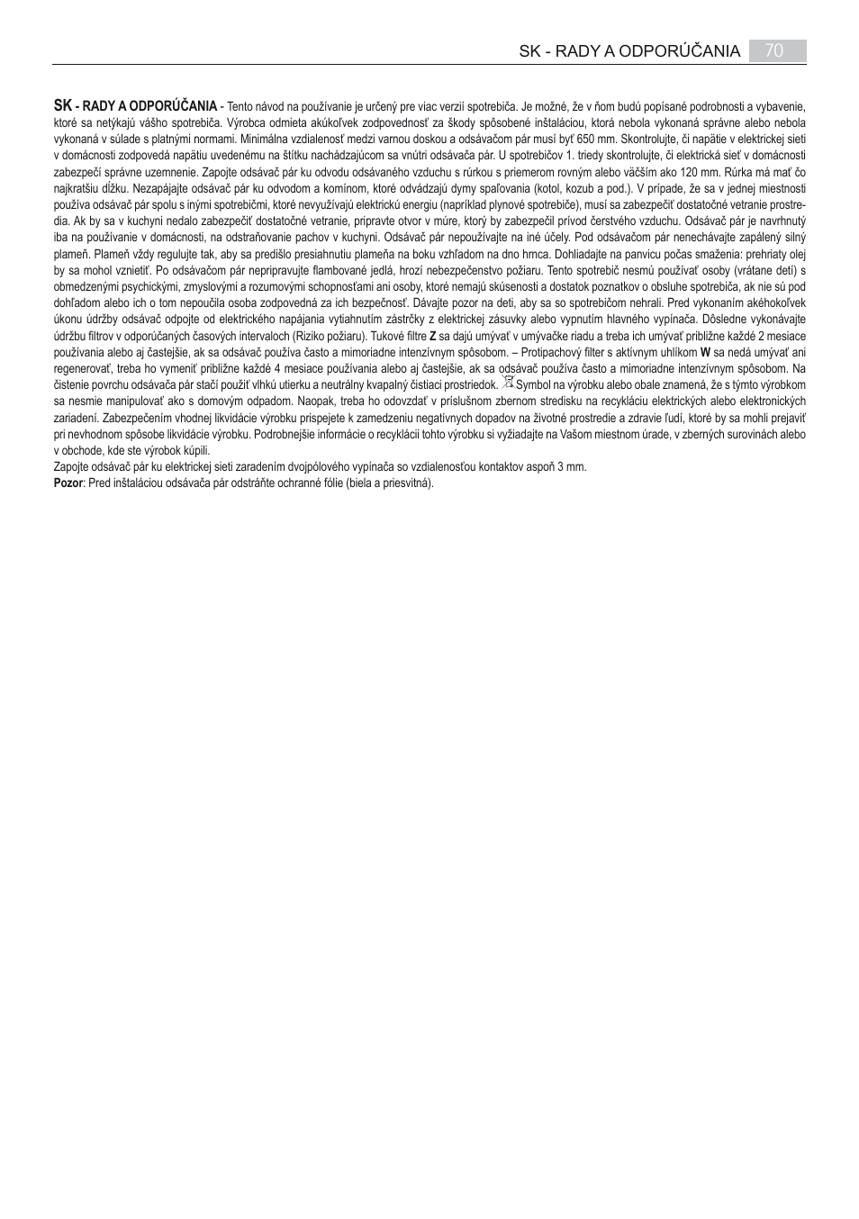 AEG X66163MD10 User Manual | Page 70 / 80