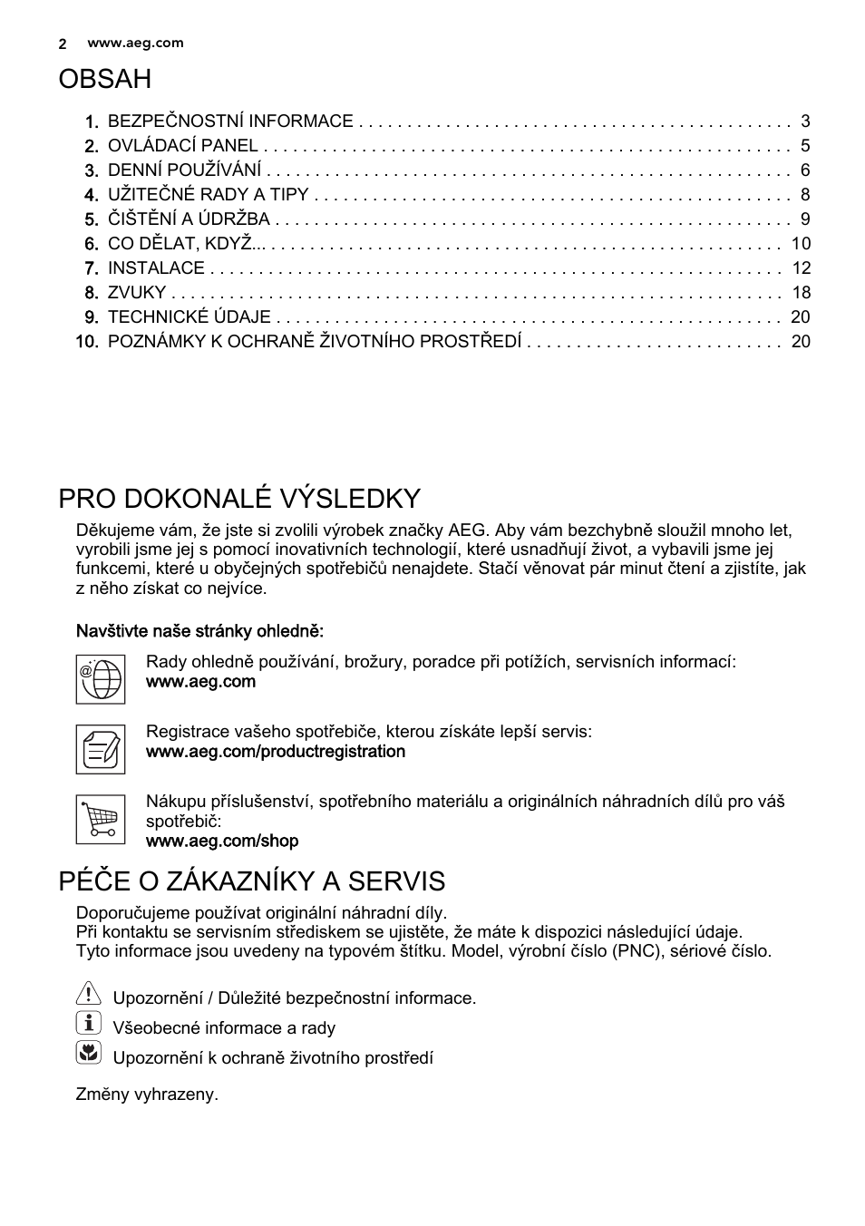 AEG SCS81800F0 User Manual | Page 2 / 84