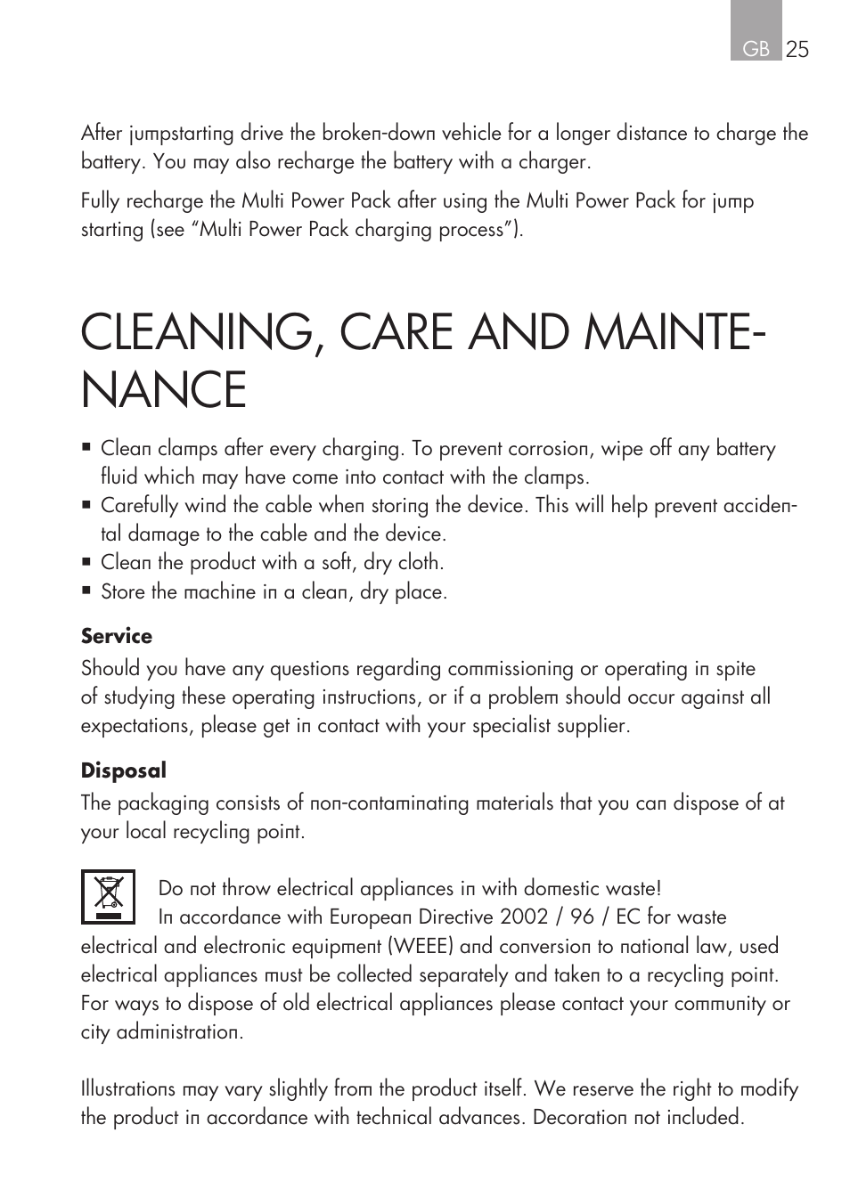 Cleaning, care and mainte- nance | AEG Multi-Powerpack ML 12 User Manual | Page 25 / 76