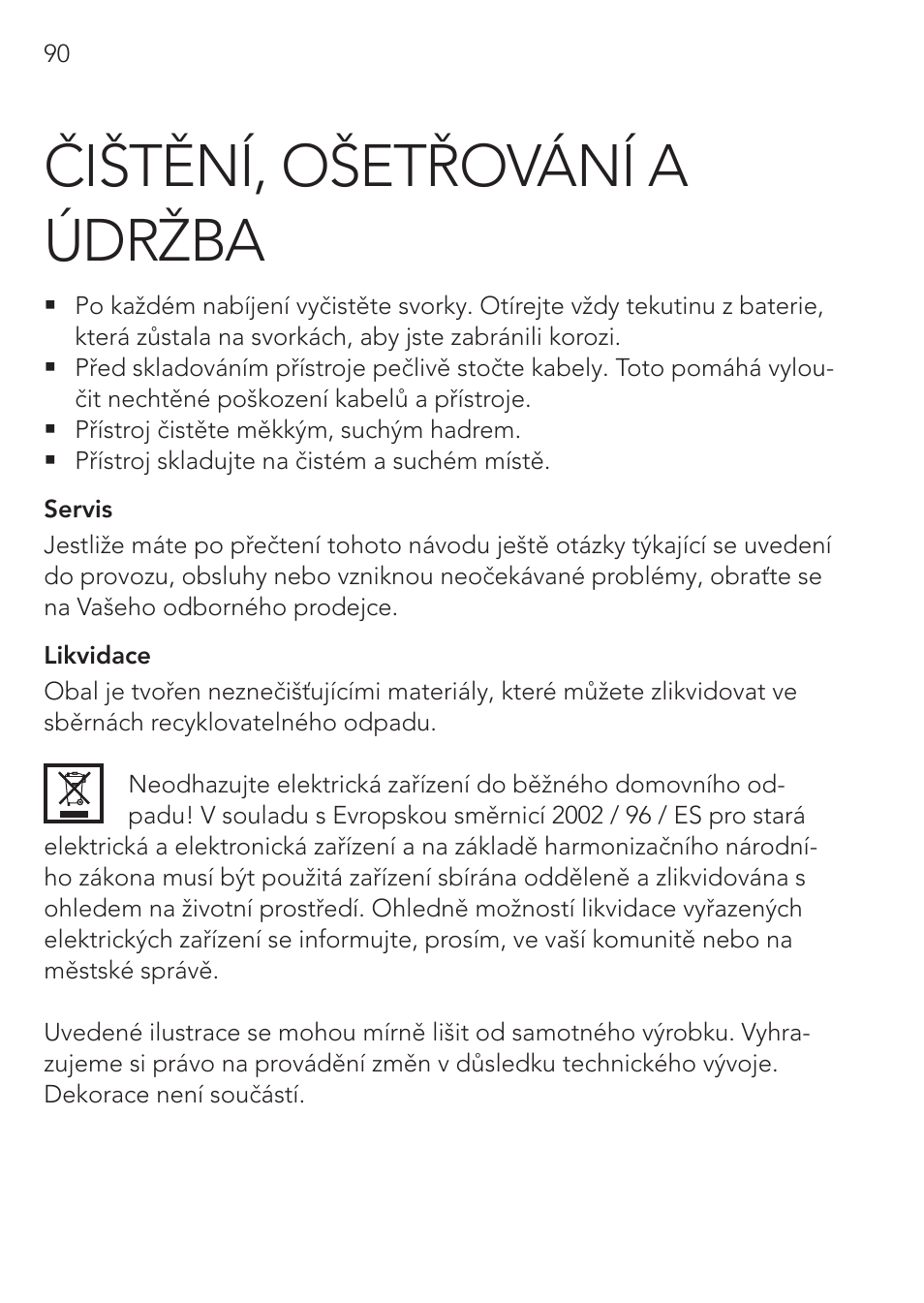 Čištění, ošetřování a údržba | AEG Micro-Processor Charging Unit LW 60.0 User Manual | Page 90 / 112