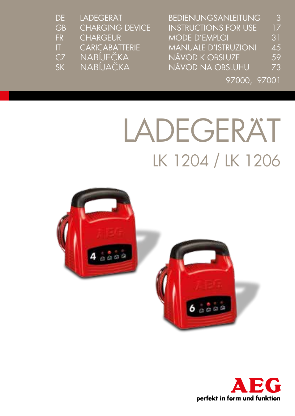 AEG Charger LK 1204 User Manual | 88 pages