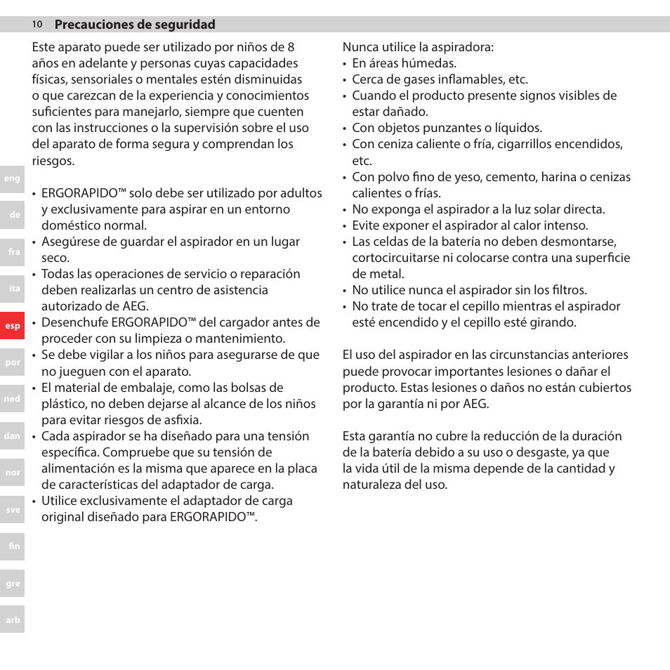 AEG AG3011 User Manual | Page 10 / 48