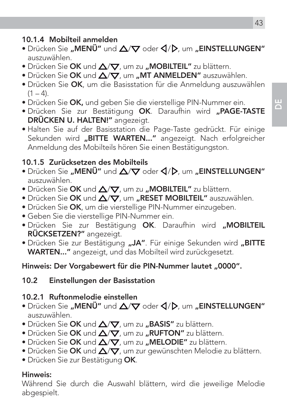 En de | AEG Voxtel D575 User Manual | Page 43 / 136