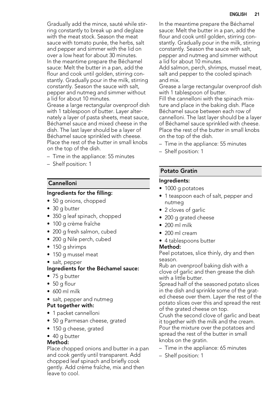 AEG KE8404021M User Manual | Page 21 / 28