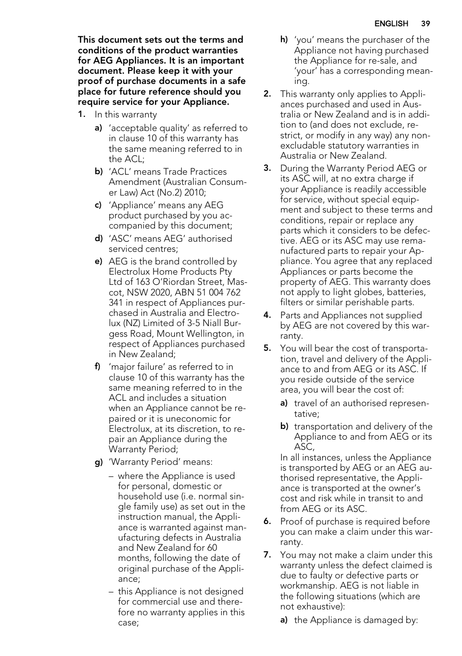 AEG KE8404021M User Manual | Page 39 / 44