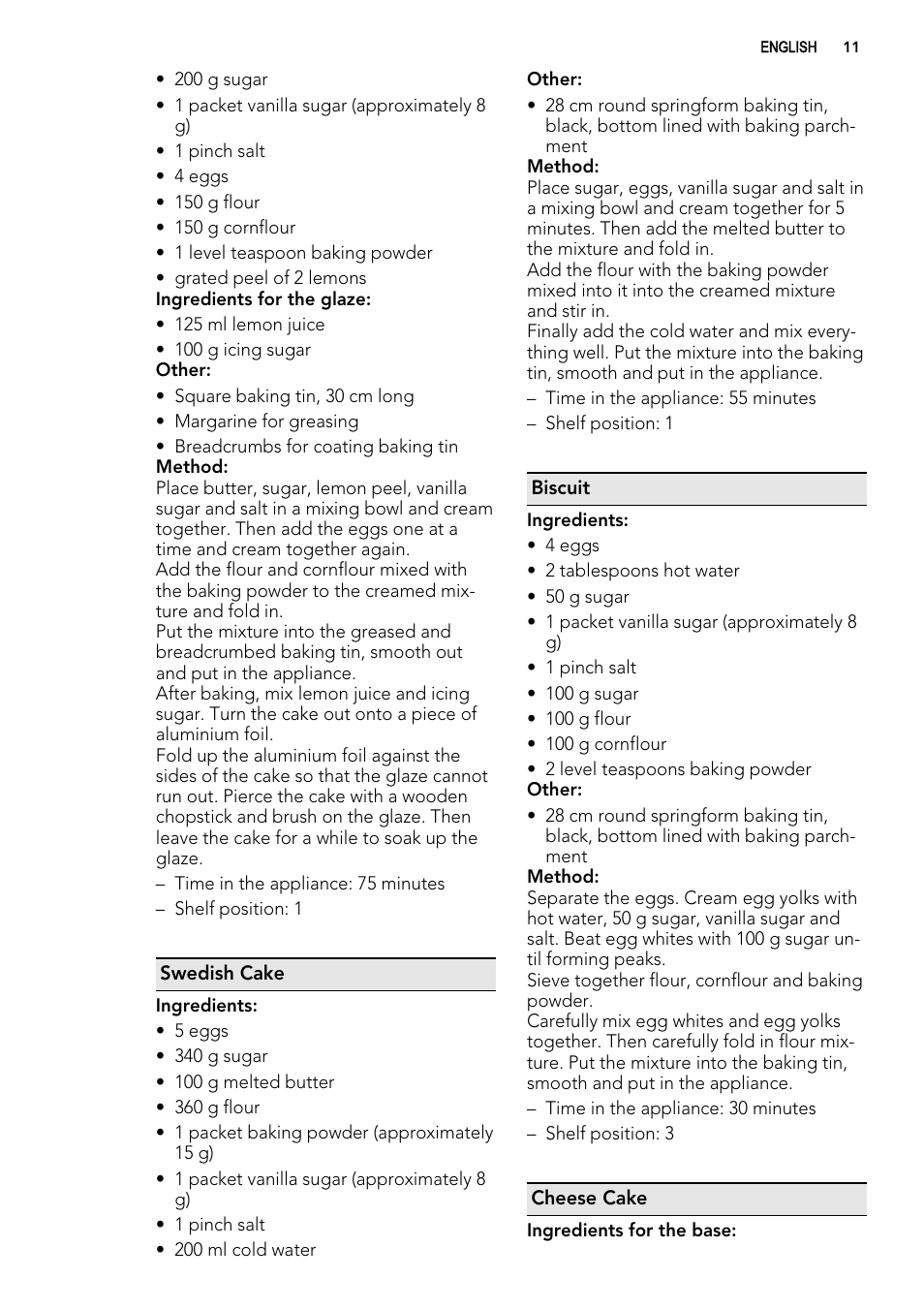 AEG BE3003021W User Manual | Page 11 / 28