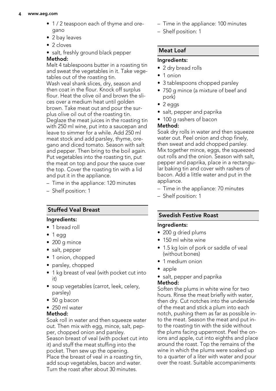 AEG BE3003021W User Manual | Page 4 / 28